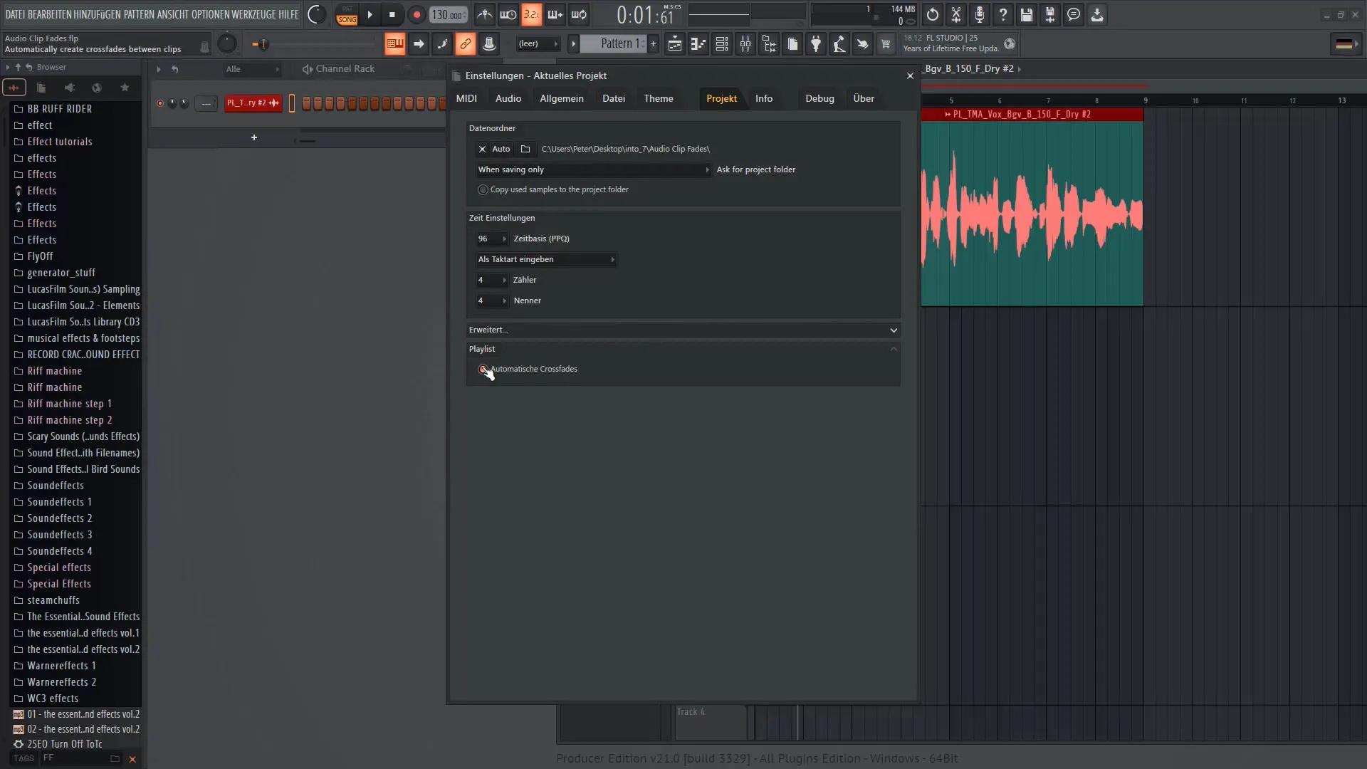 FL Studio 21 : Utiliser correctement les fondu enchaîné des clips audio