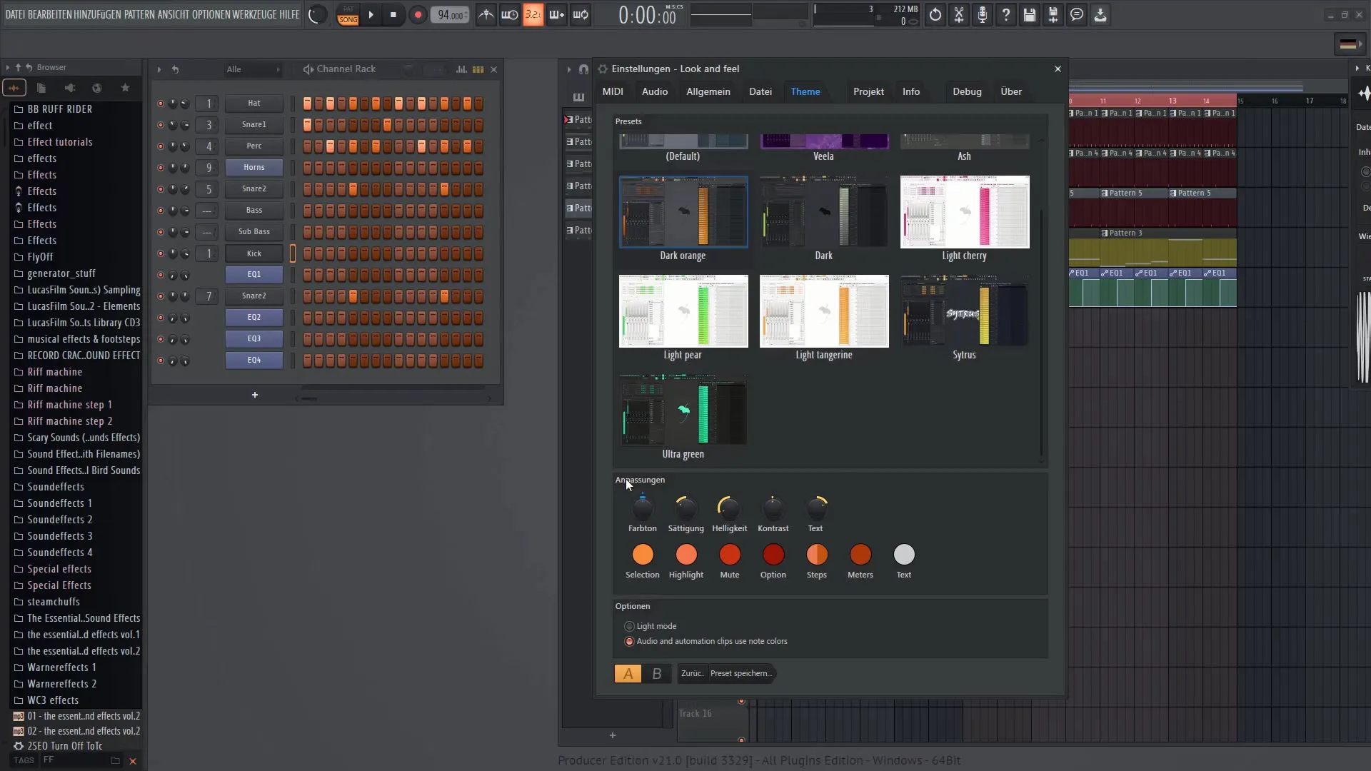 FL Studio 21: Yeni kullanıcı arayüzü temalarını kendi özgün tasarımın için kullan