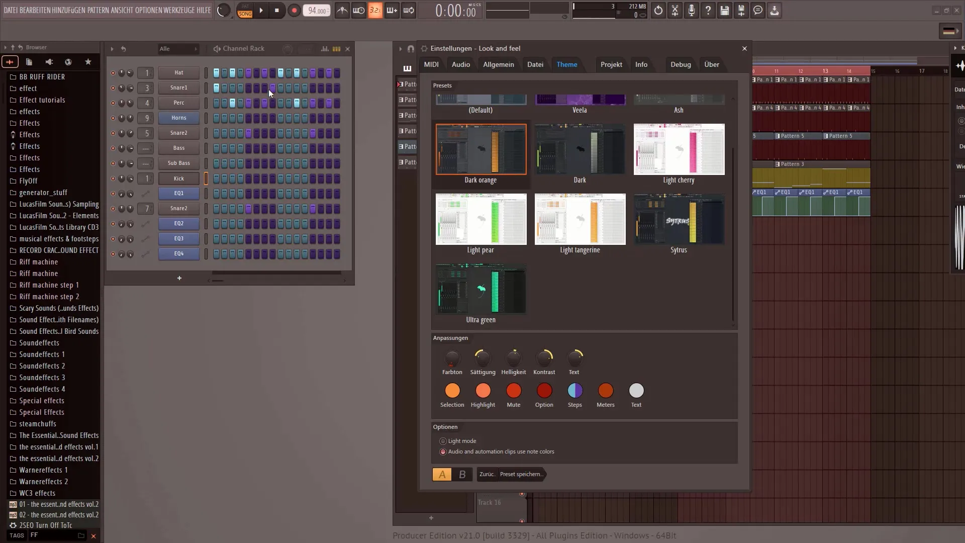 FL Studio 21: Yeni kullanıcı arayüzü temalarını kullanarak kendi tasarımını oluşturun