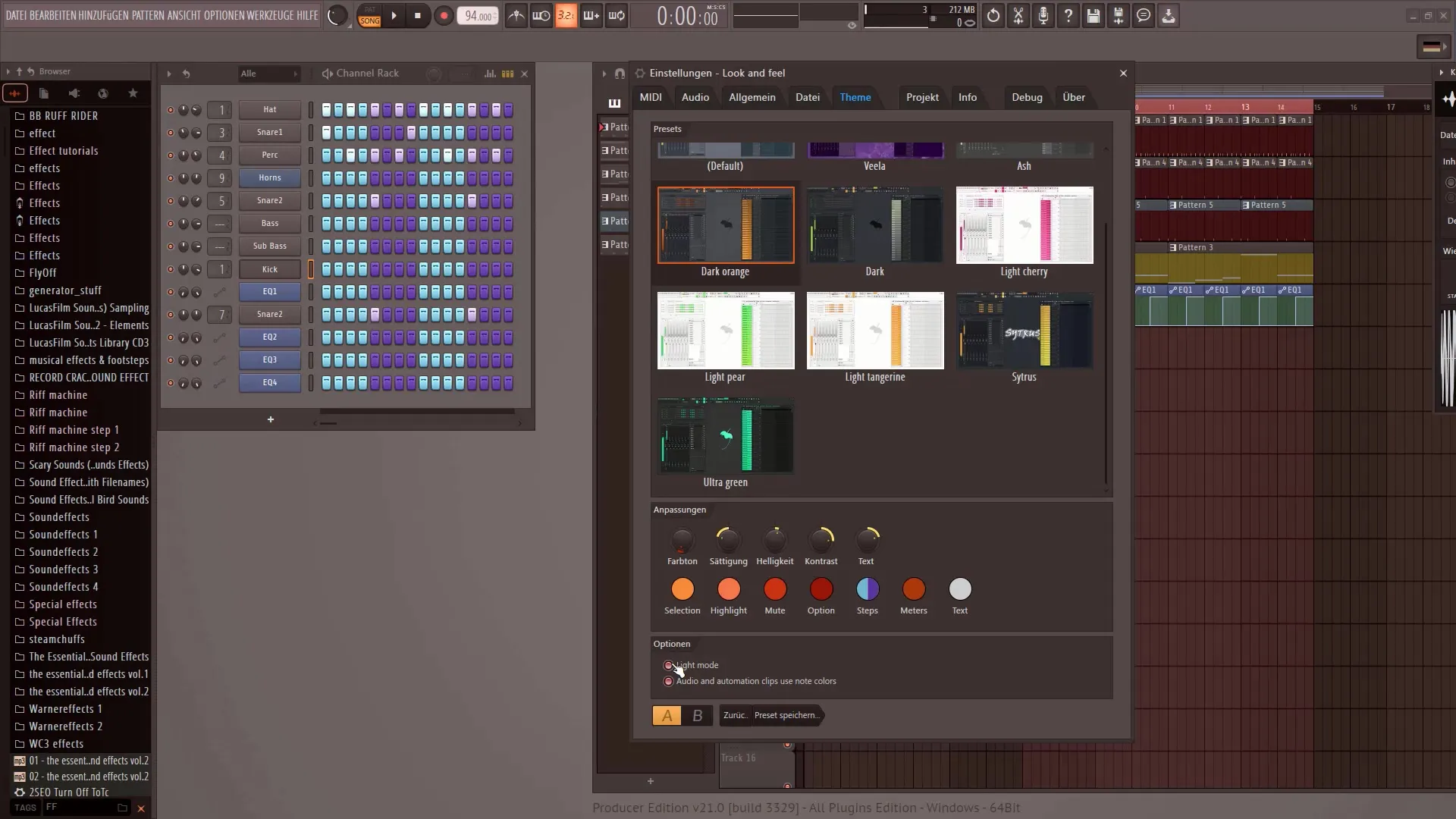 FL Studio 21: Yeni kullanıcı arayüzü temalarını kullanarak kendi tasarımını oluştur