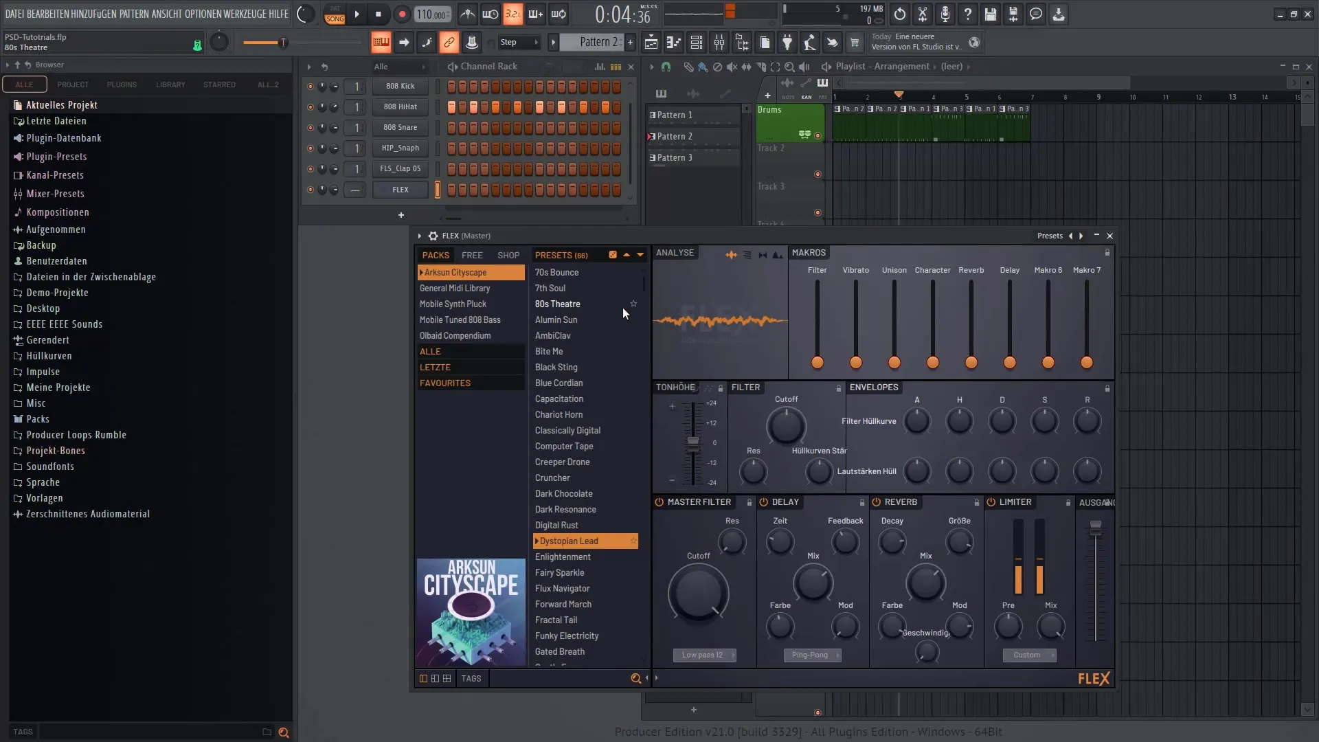 Dallamok komponálása és harmóniák hangszerelése FL Studio 21-ben