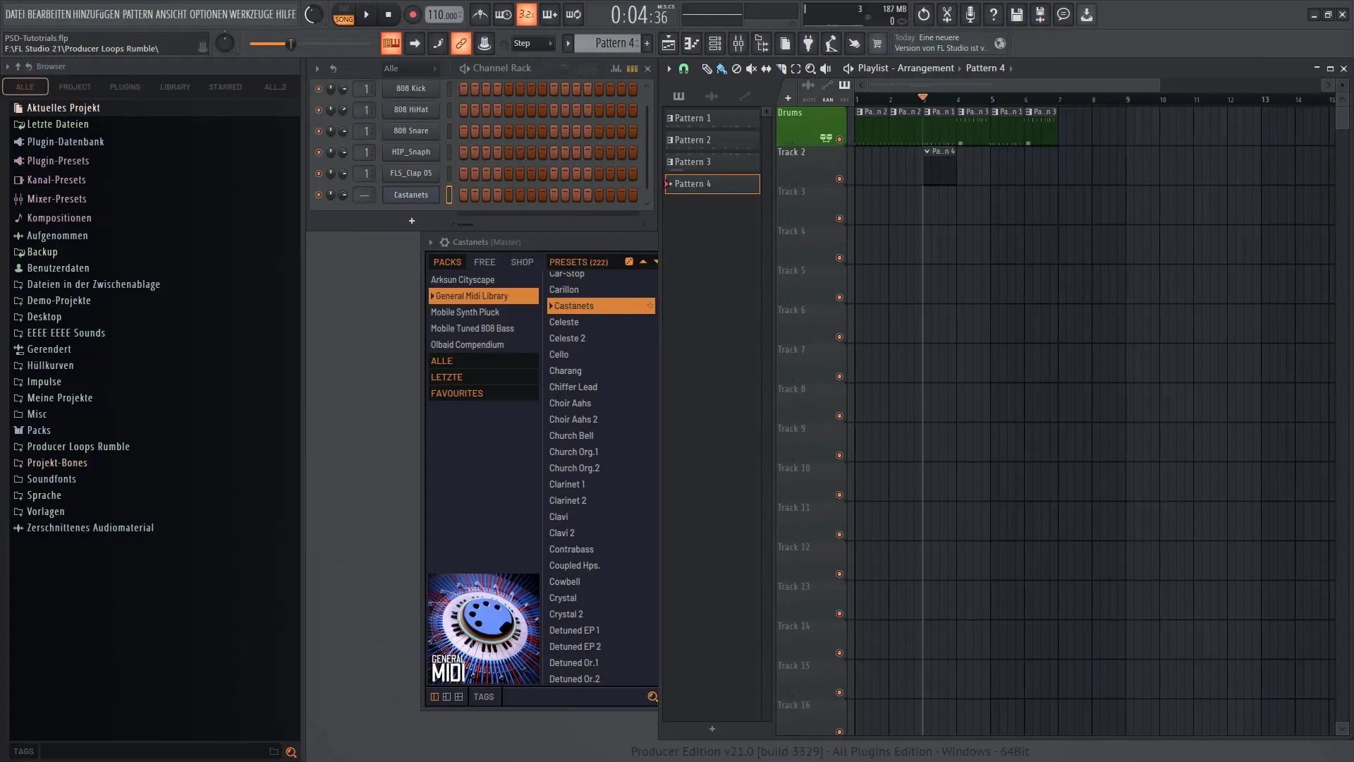 Skladba melodij in harmonično urejanje v programu FL Studio 21