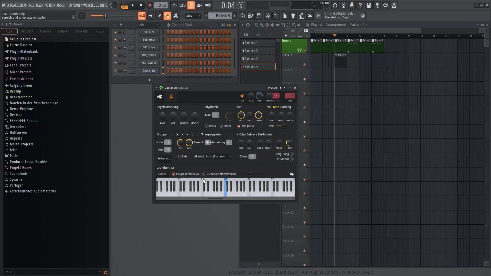 Skladaj melodije in harmonično urejaj v programu FL Studio 21