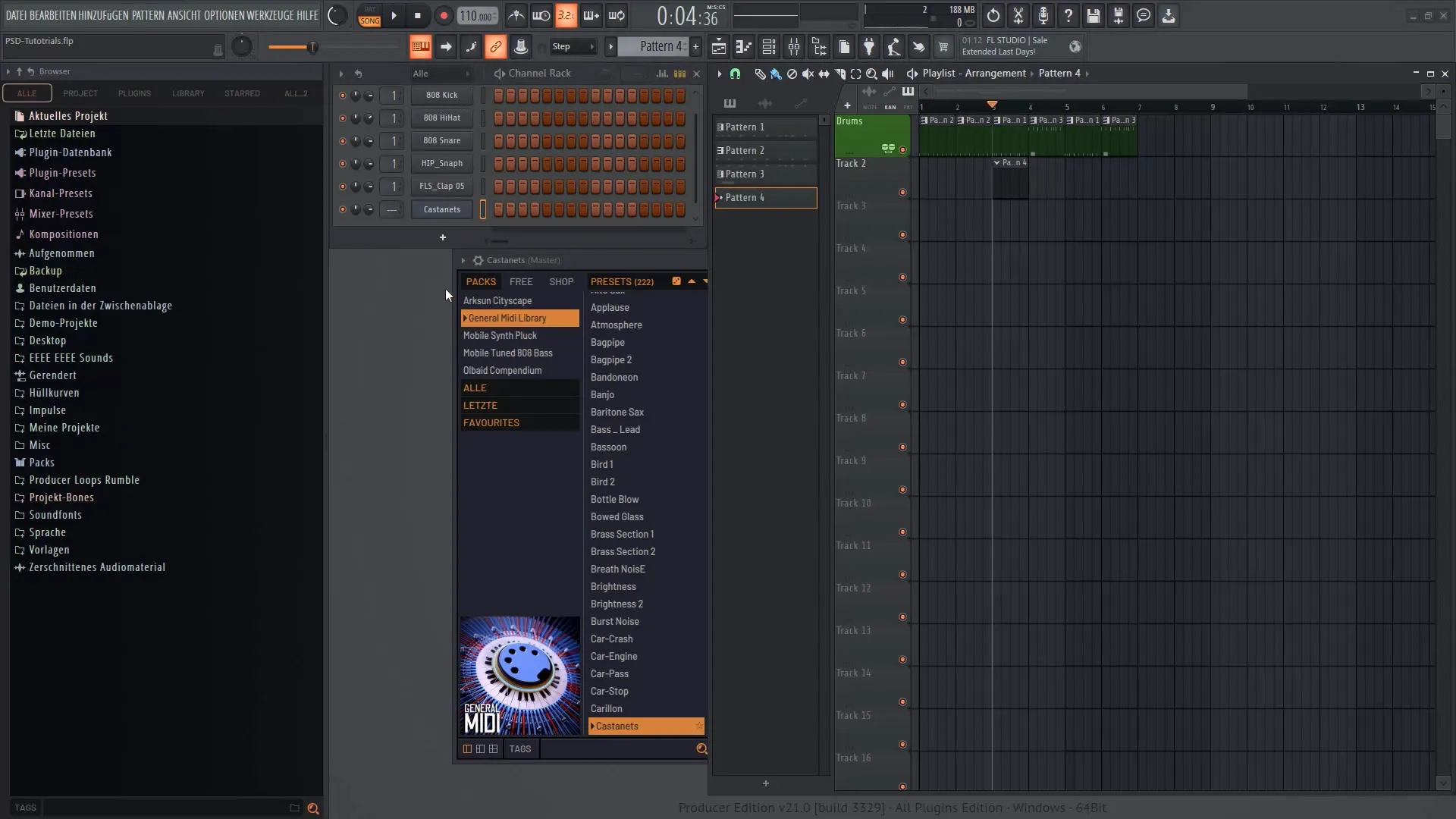 Sestavljanje melodij in harmonično urejanje v programu FL Studio 21