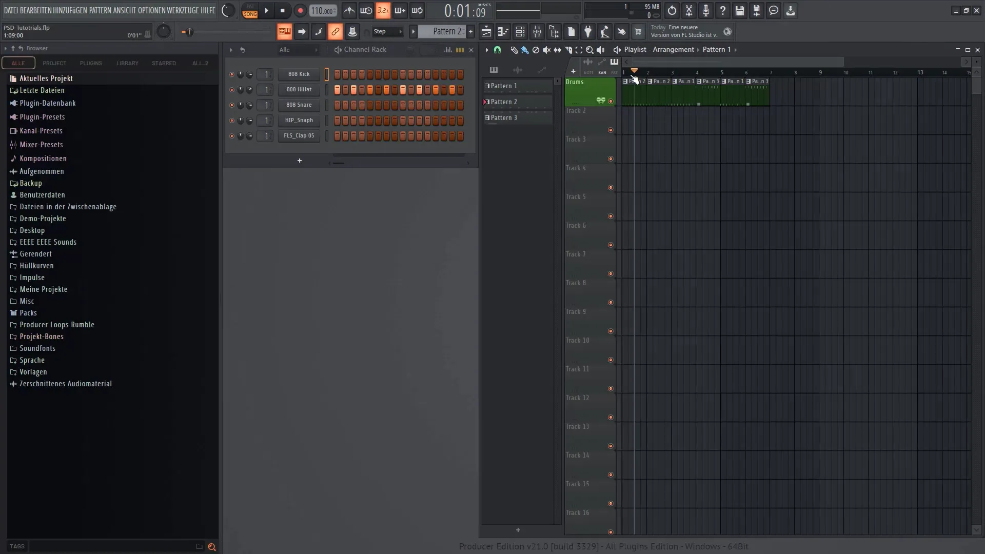 Skladba melodije in harmonično urejanje v programu FL Studio 21