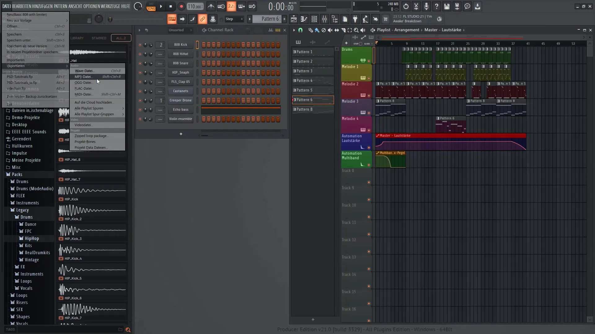 FL Studio 21: Exporter et structurer le projet