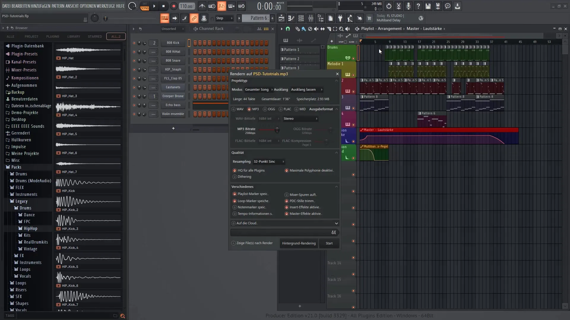 FL Studio 21 : Exporter et structurer le projet