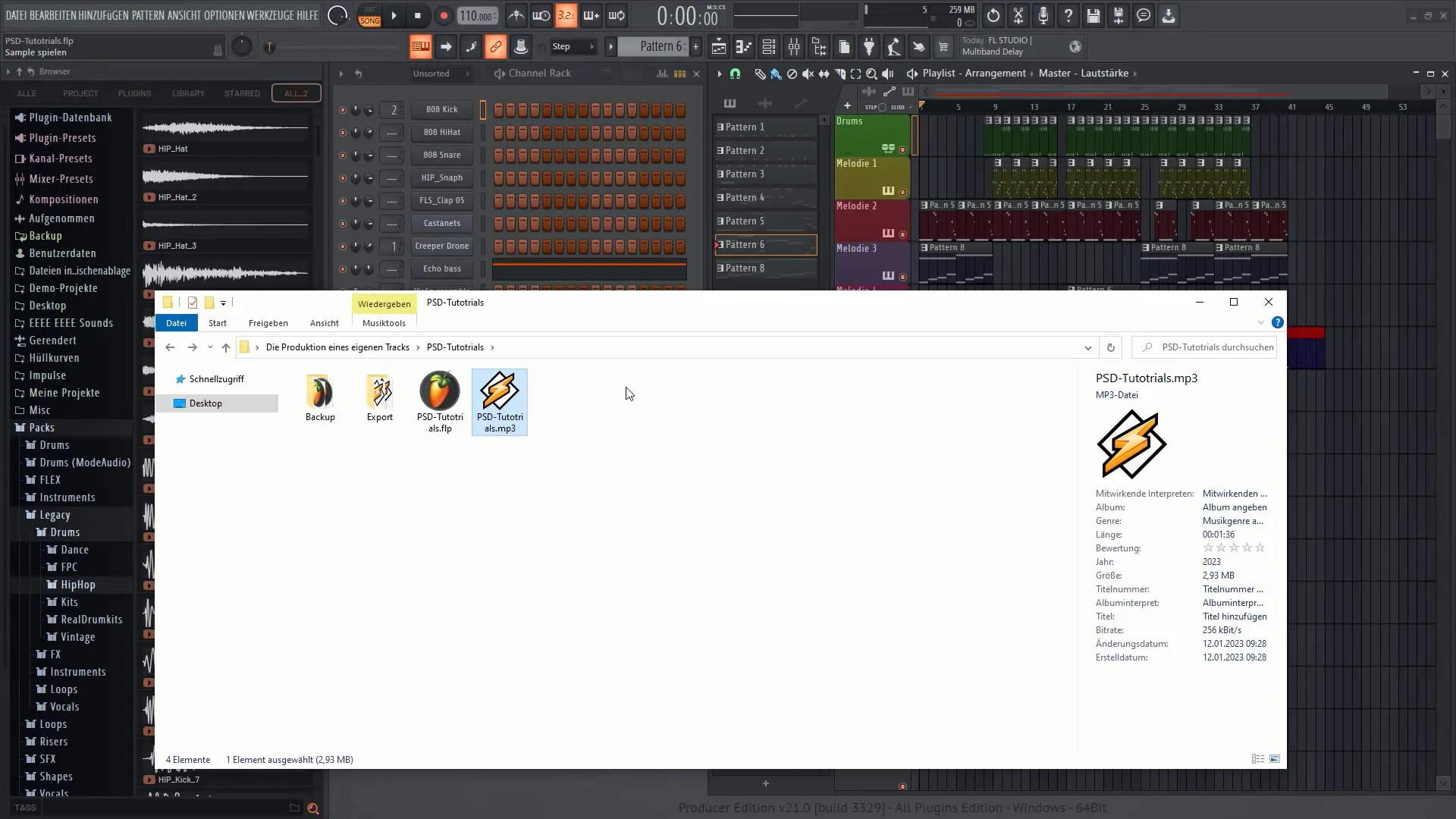 FL Studio 21: Exporter et structurer le projet