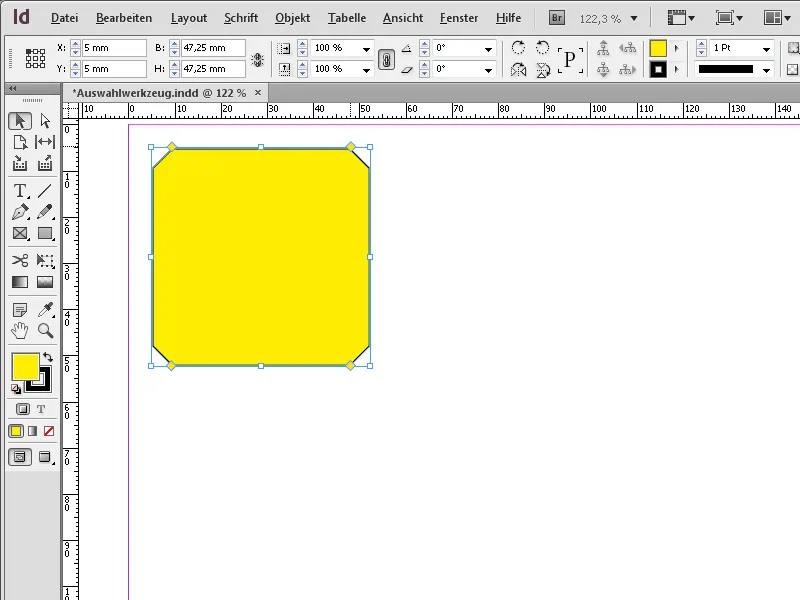 Das Auswahl-Werkzeug in InDesign