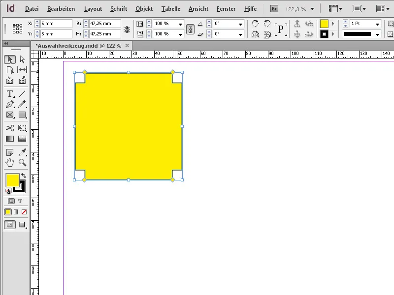 Das Auswahl-Werkzeug in InDesign