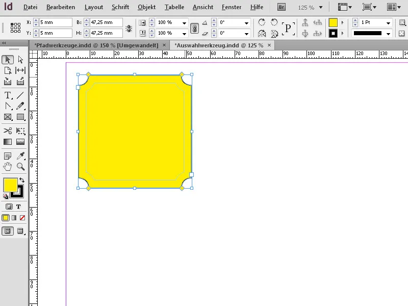 Das Auswahl-Werkzeug in InDesign