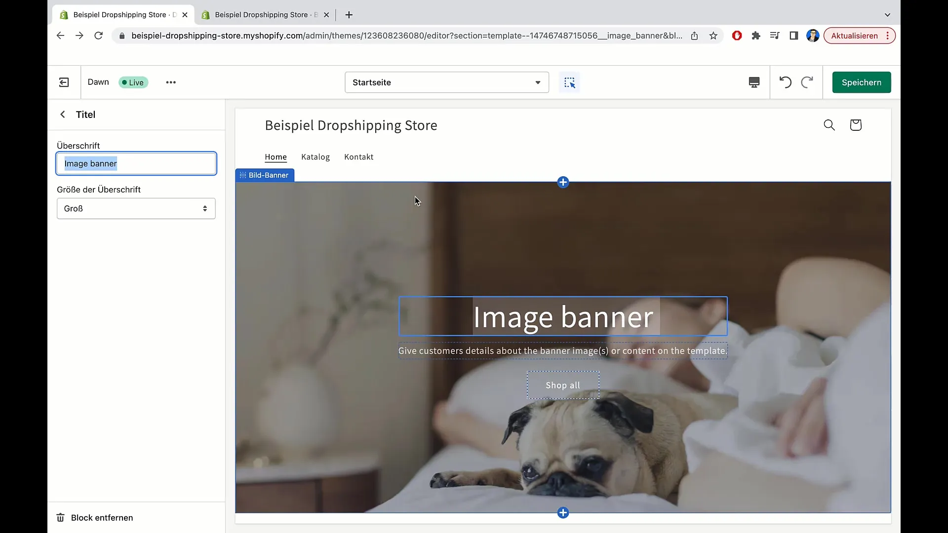 Customize banner image and buttons in Shopify - A step-by-step guide