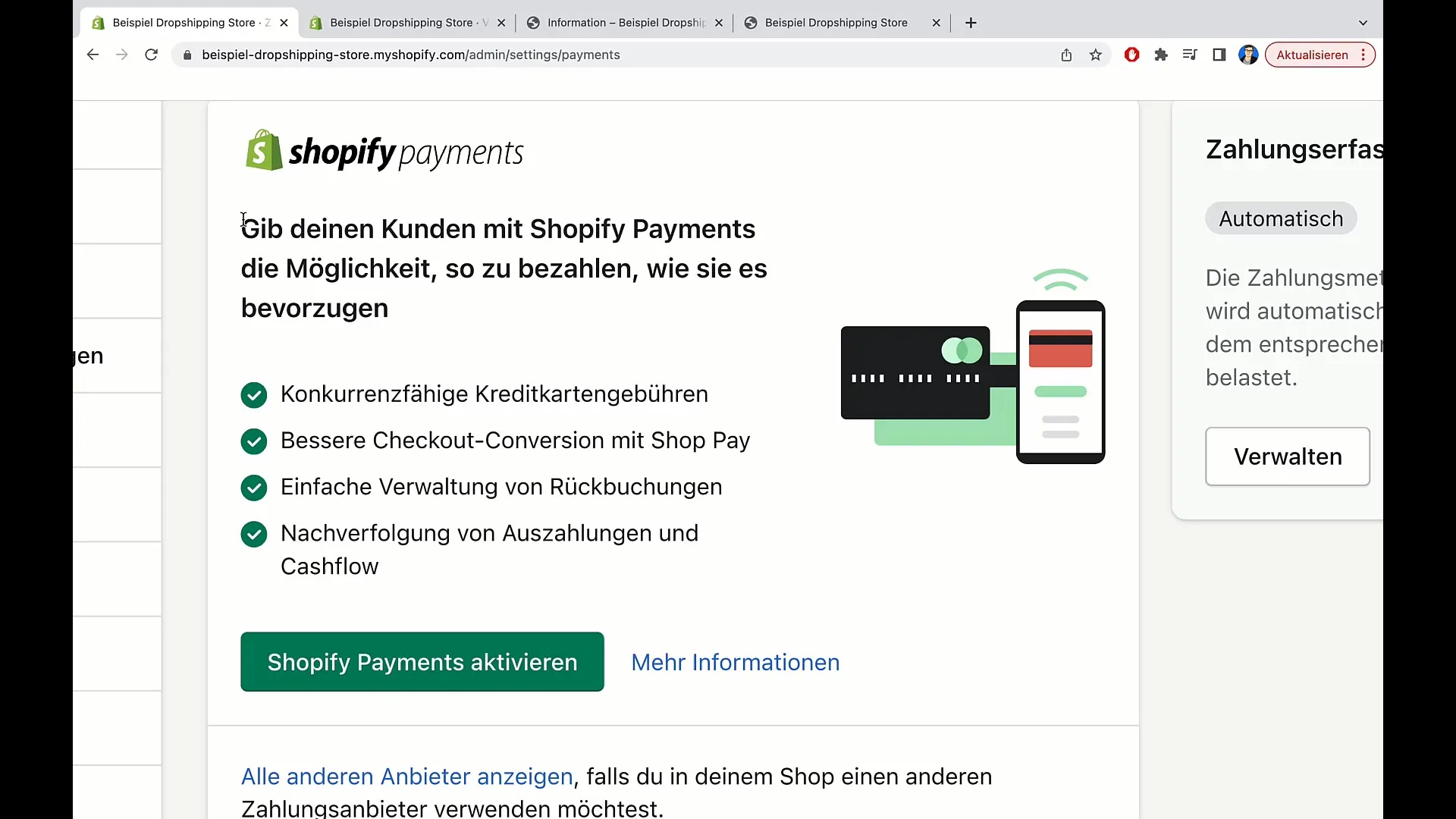 Sådan aktiverer du Shopify Payments til din onlinebutik