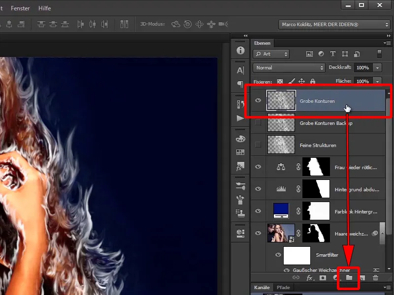 Membuat Photoshop-Composing - Api dan Es - Bagian 05: Membuat Api Bersinar