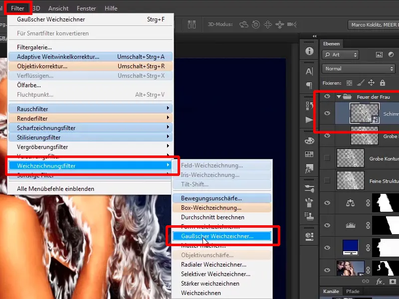 Photoshop-Composing - Api dan Es - Bagian 05: Membuat api bersinar