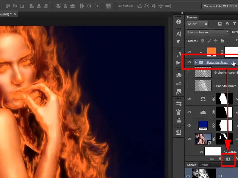 Menggabungkan Photoshop - Api dan Es - Bagian 05: Membuat Api Bercahaya