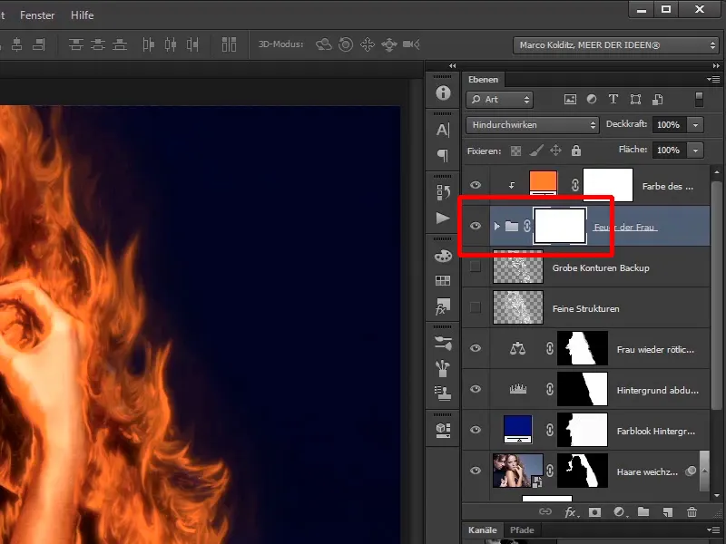 Membuat Photoshop-Composing - Api dan Es - Bagian 05: Membuat Api Bersinar