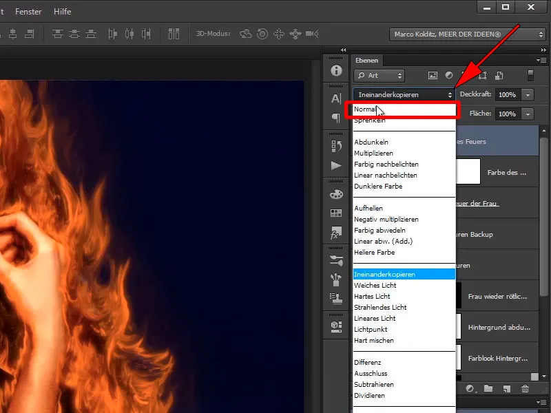 Composition Photoshop - Feu et Glace - Partie 05: Faire briller le feu