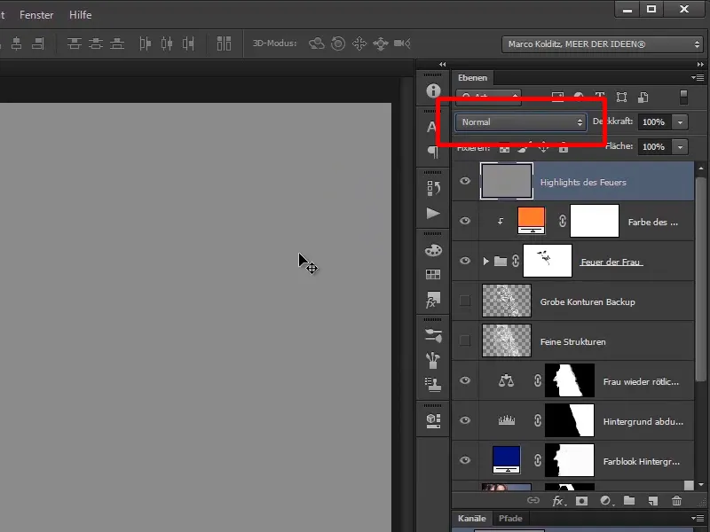 Menggabungkan Photoshop - Api dan Es - Bagian 05: Membuat Api Bersinar