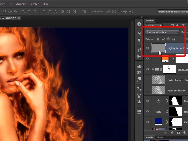 Menggabungkan Photoshop - Api dan Es - Bagian 05: Menyulutkan Api