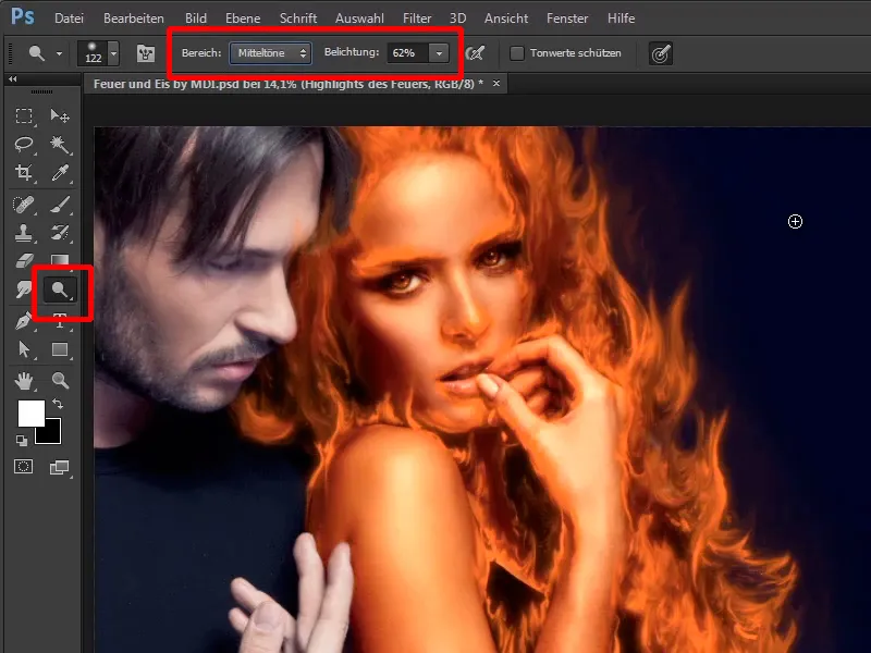 Photoshop-композитинг - Огонь и лед - Часть 05: Зажигаем огонь