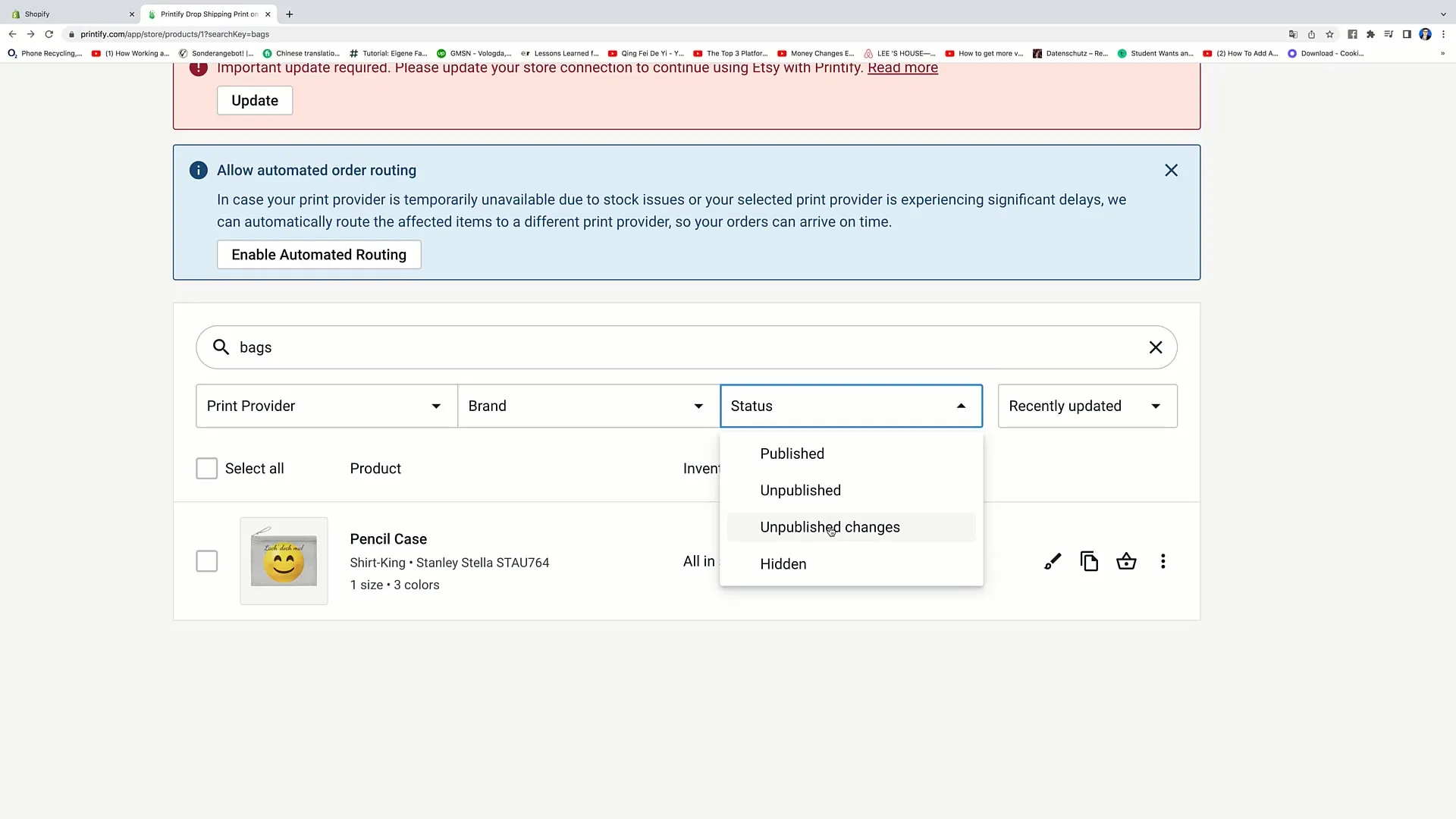 E-Commerce Course: Printify – Overview of the Account Functions