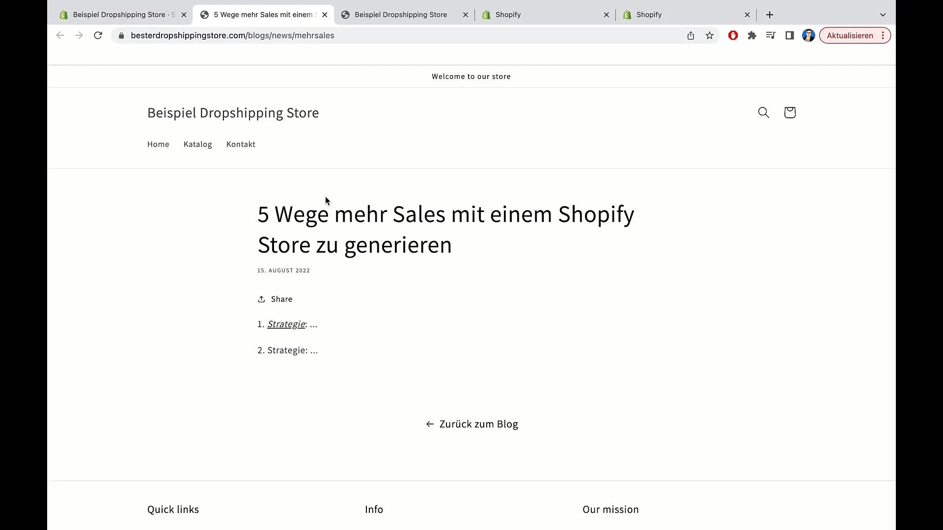 Create blog posts successfully in Shopify