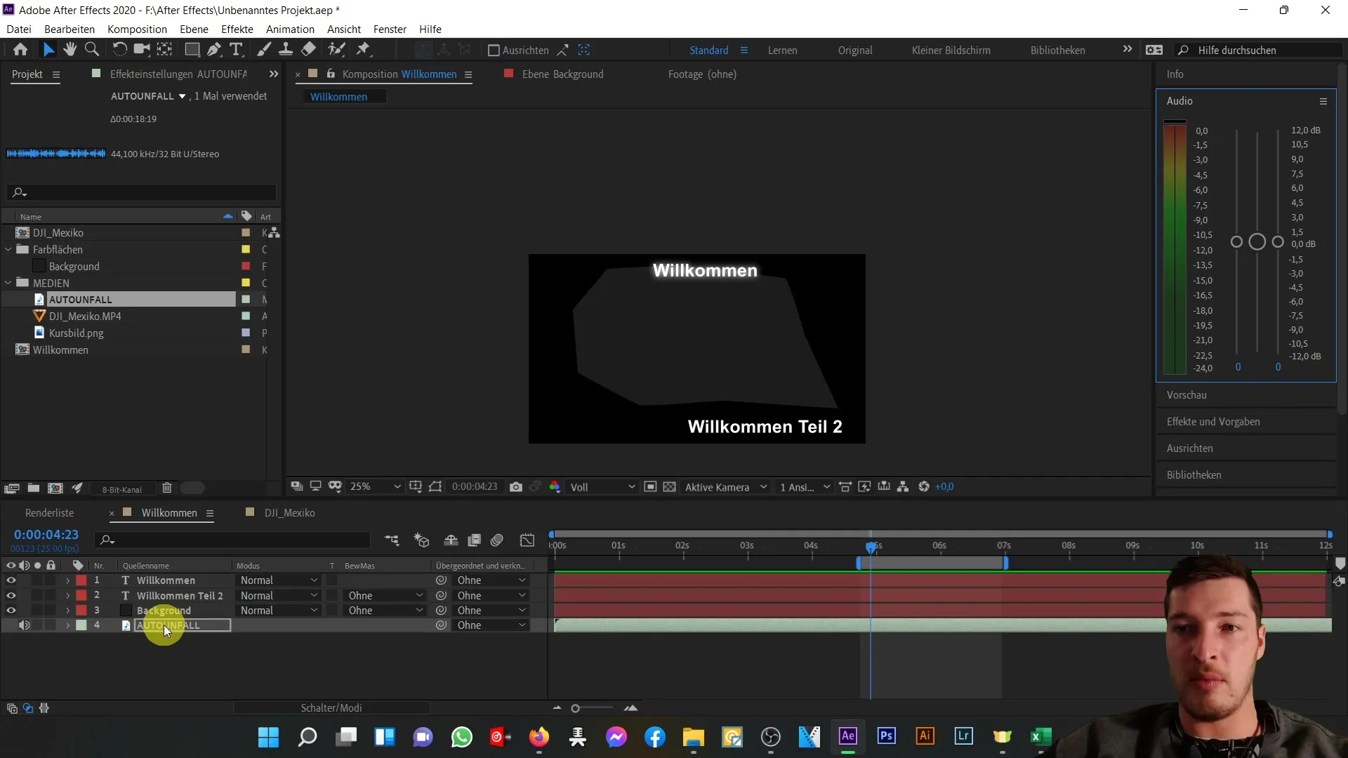 Návod na After Effects: Prehľad o pravom pracovnom prostredí – Informácie a zvuk