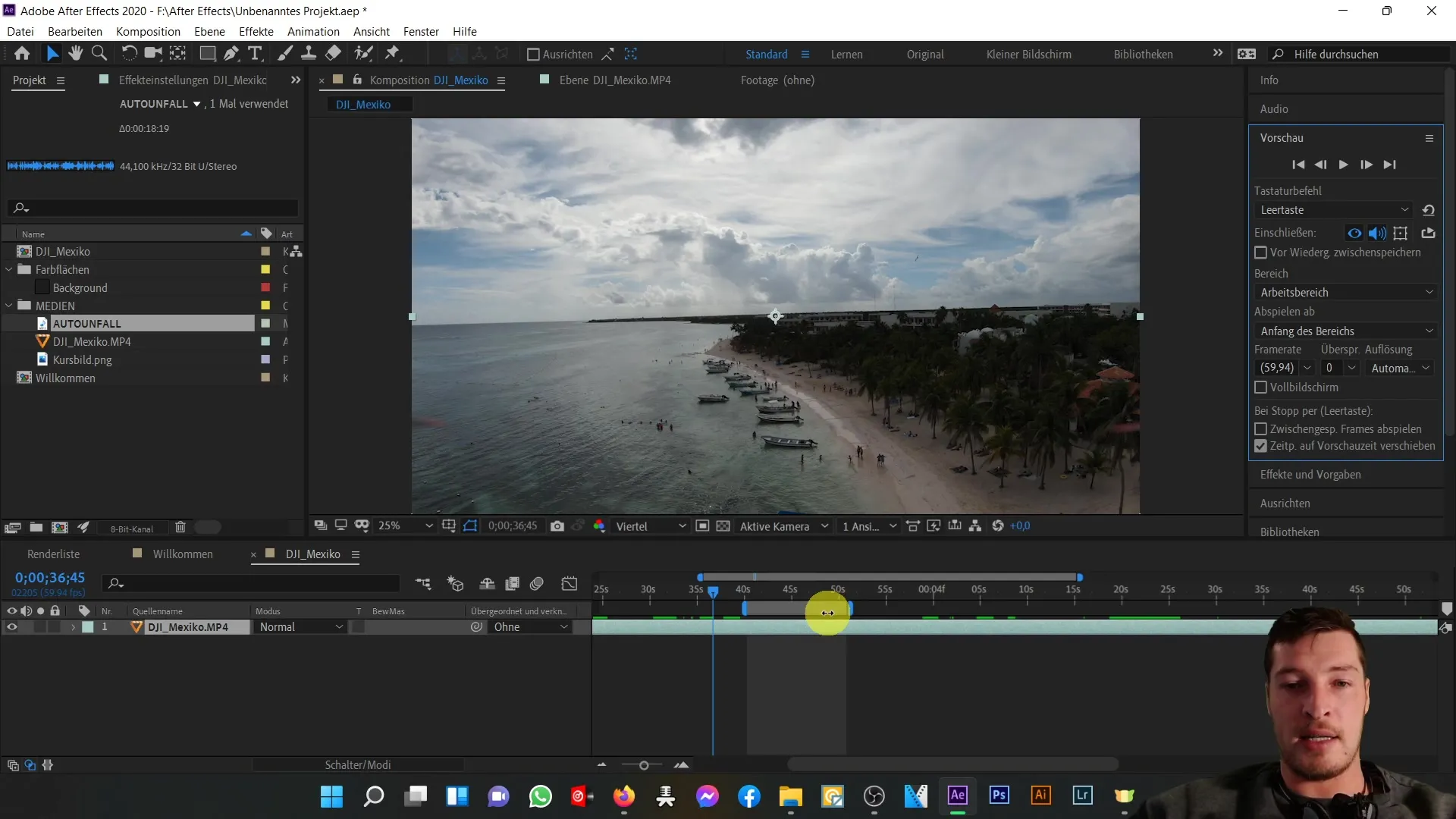 Penyesuaian Pratinjau di After Effects - Memanfaatkan area pratinjau secara optimal