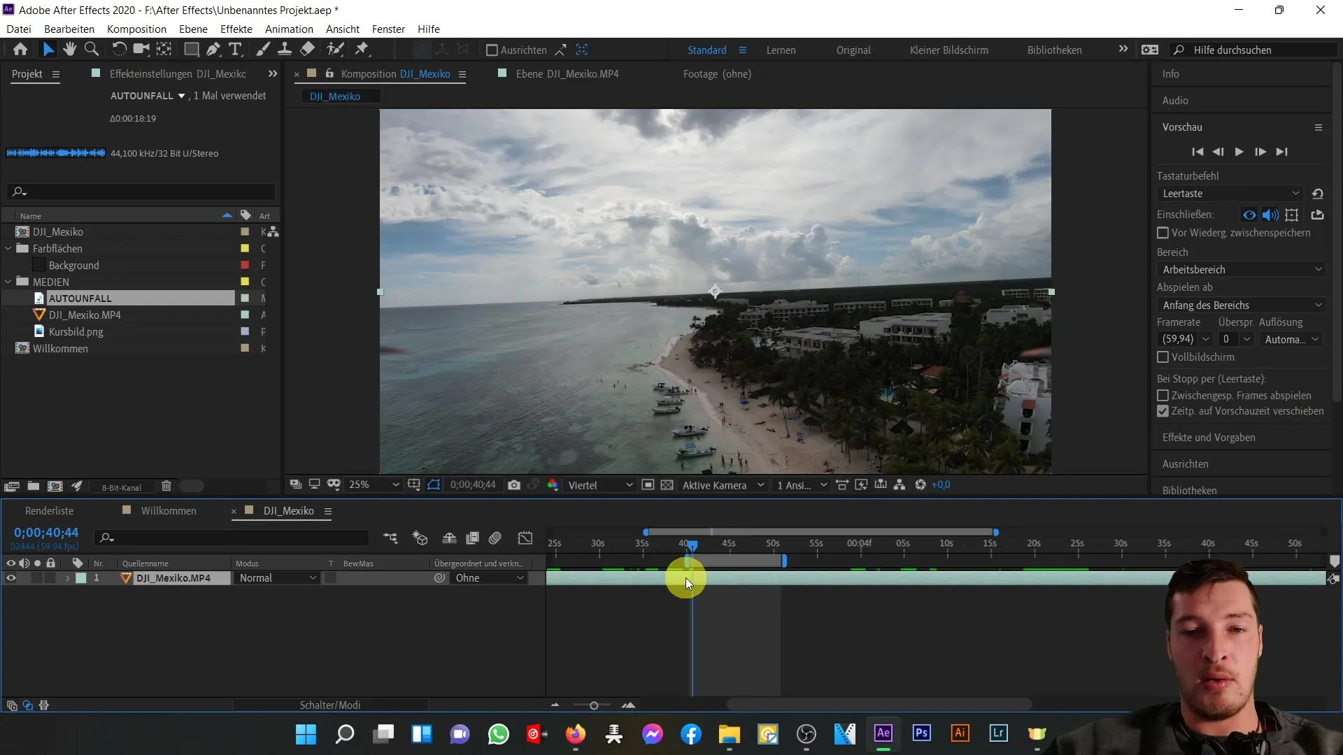 Penyesuaian pratinjau di After Effects - Pemanfaatan optimal area pratinjau