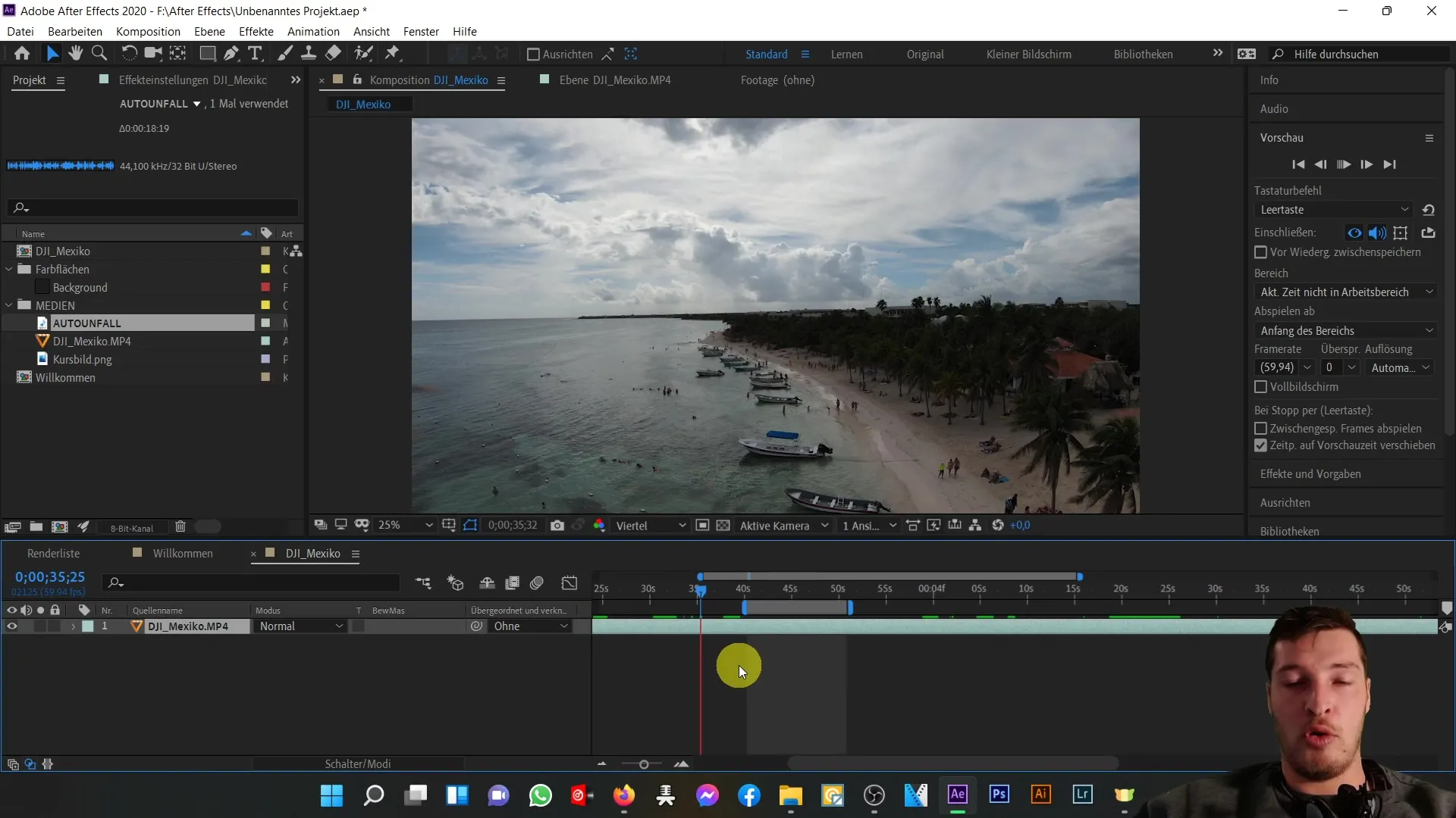 Penyesuaian pratinjau di After Effects - Pemanfaatan optimal area pratinjau