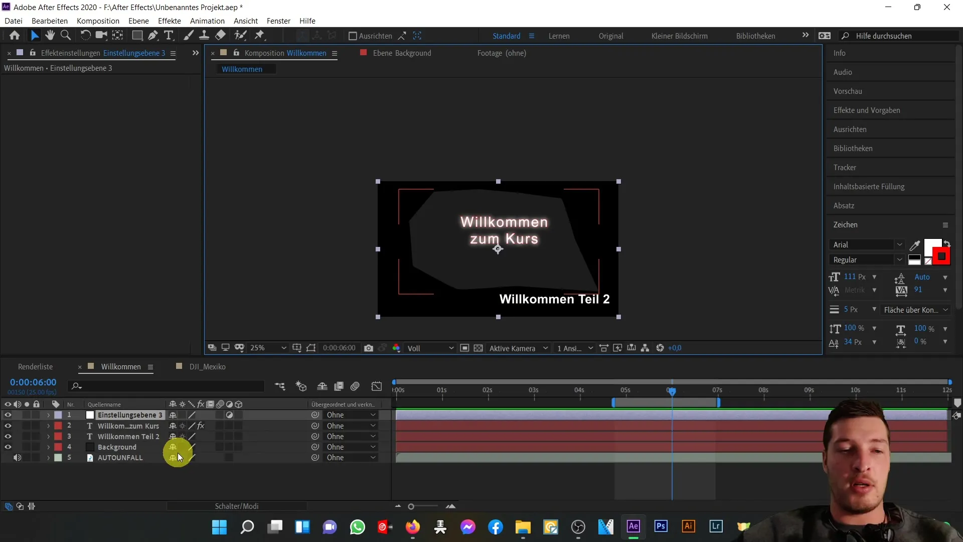 Setelah tutorial: Memahami antarmuka pengguna After Effects