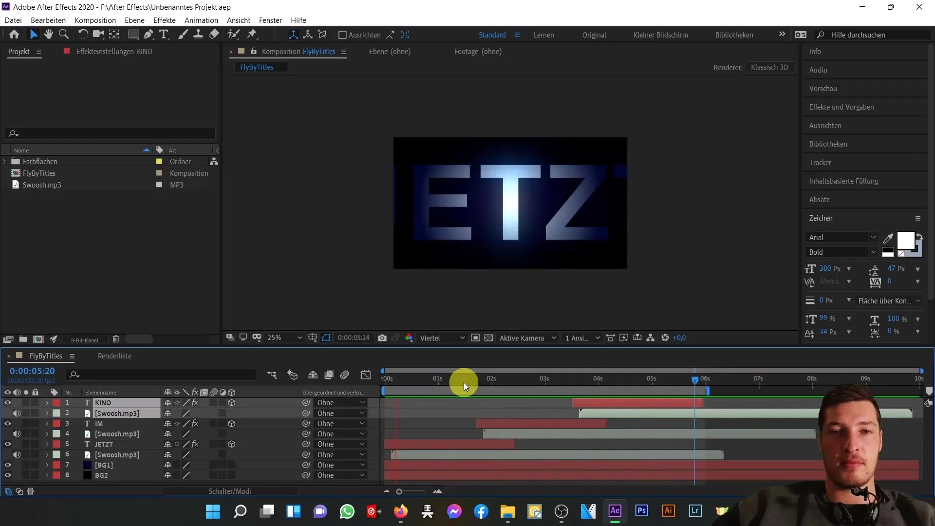 After Effects Öğretici: Uçarak Geçen Başlık Dizisi Oluşturma