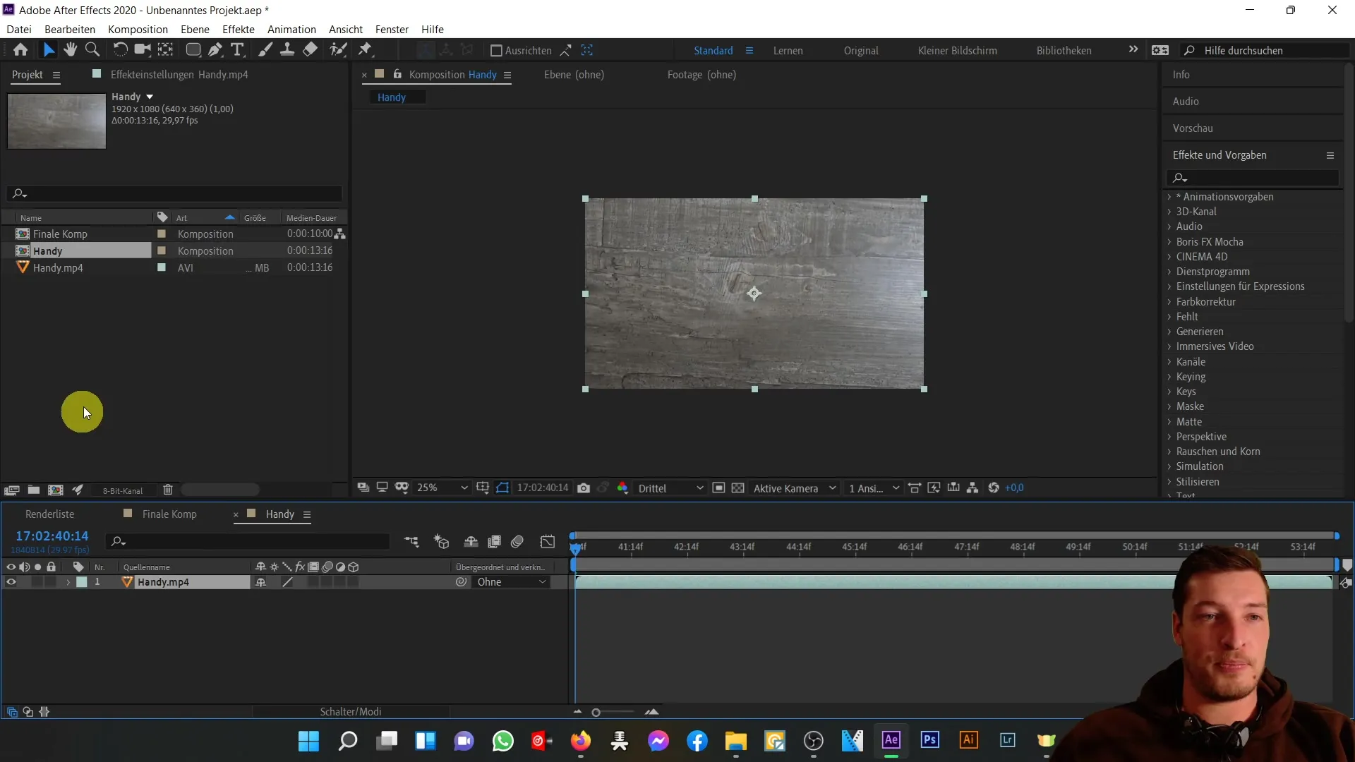 Membuat ponsel 3D di After Effects: Panduan untuk tampilan depan