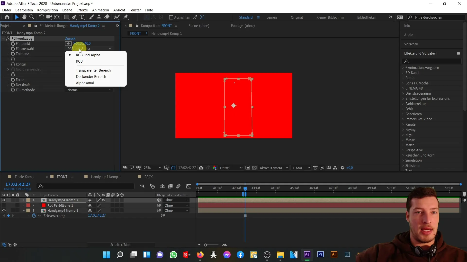 Penyelarasan yang sempurna antara bagian depan dan belakang ponsel 3D dalam After Effects