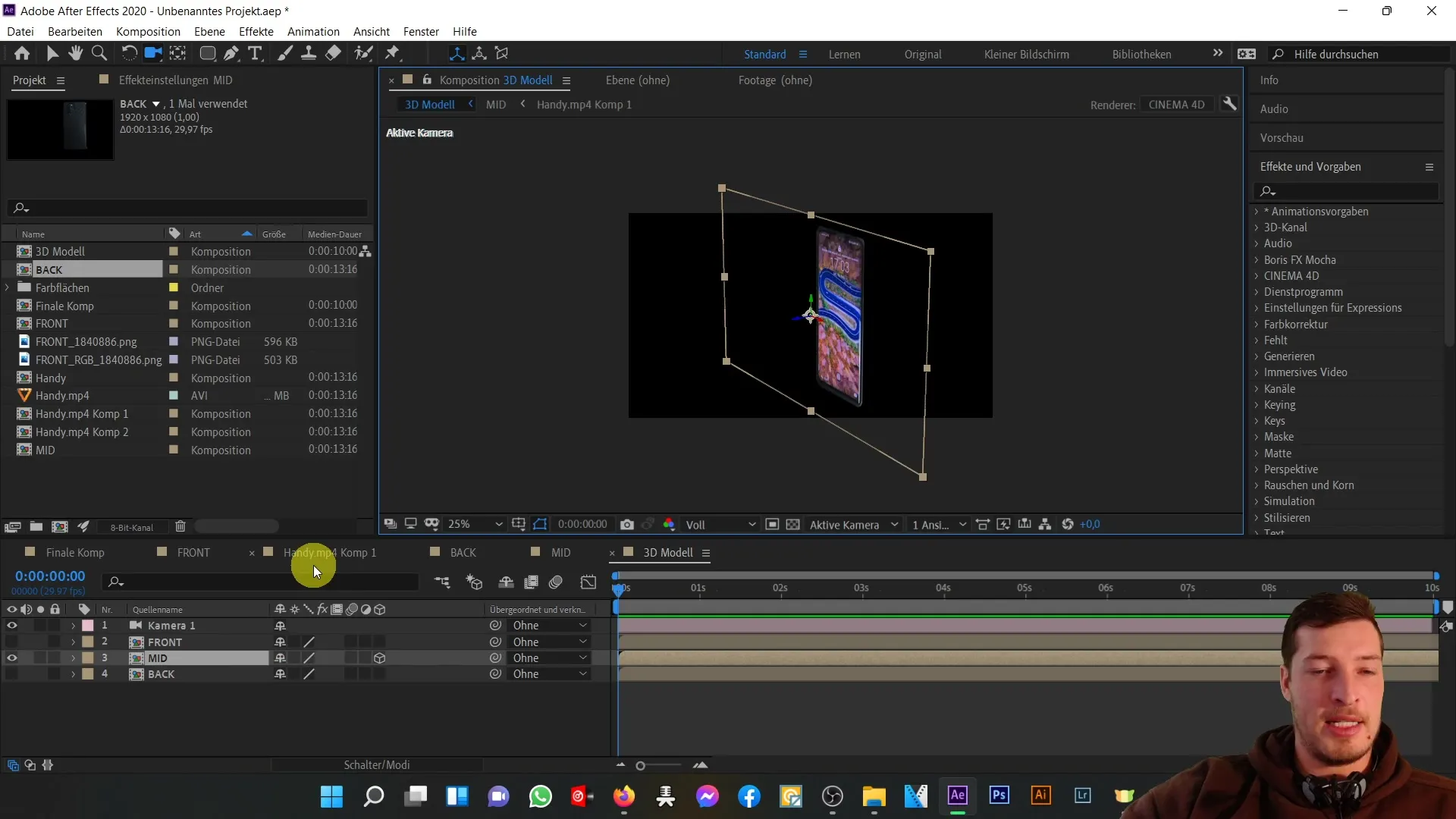 Membuat model ponsel 3D yang efektif di After Effects