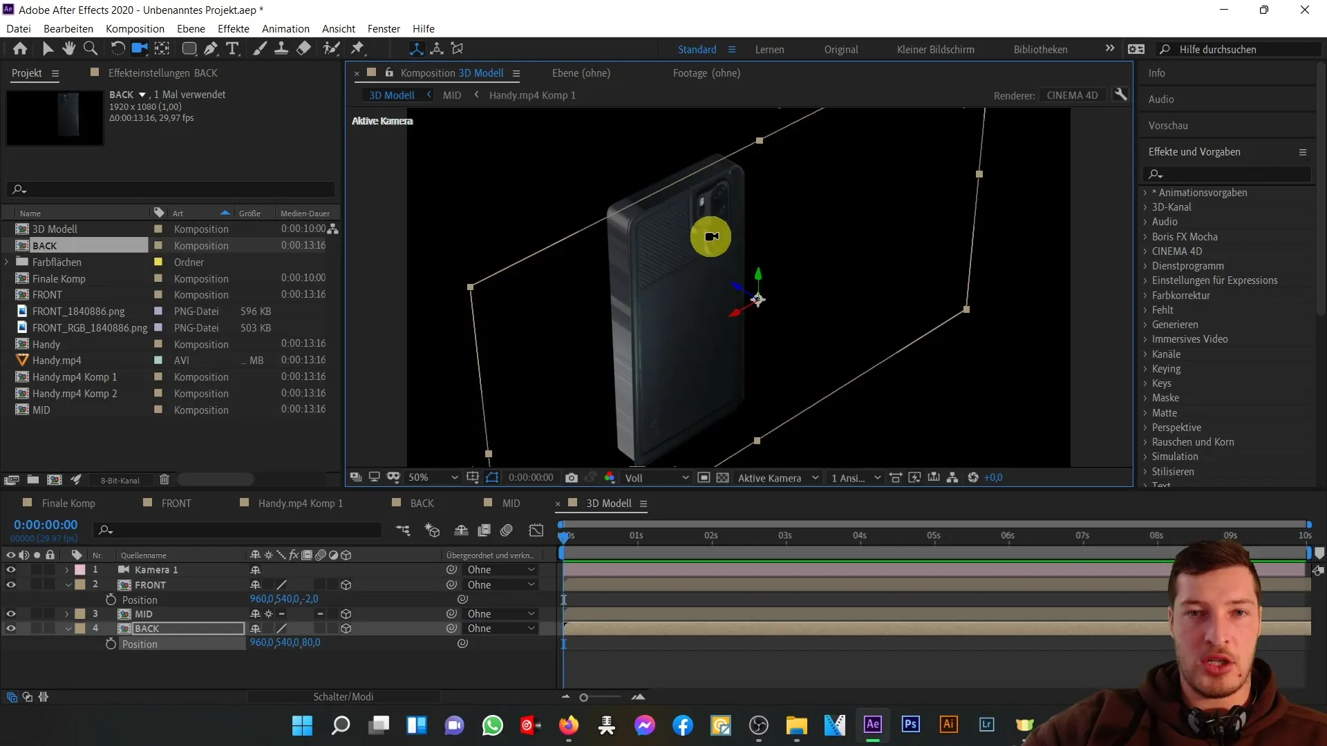 Membuat model ponsel 3D yang efektif di After Effects