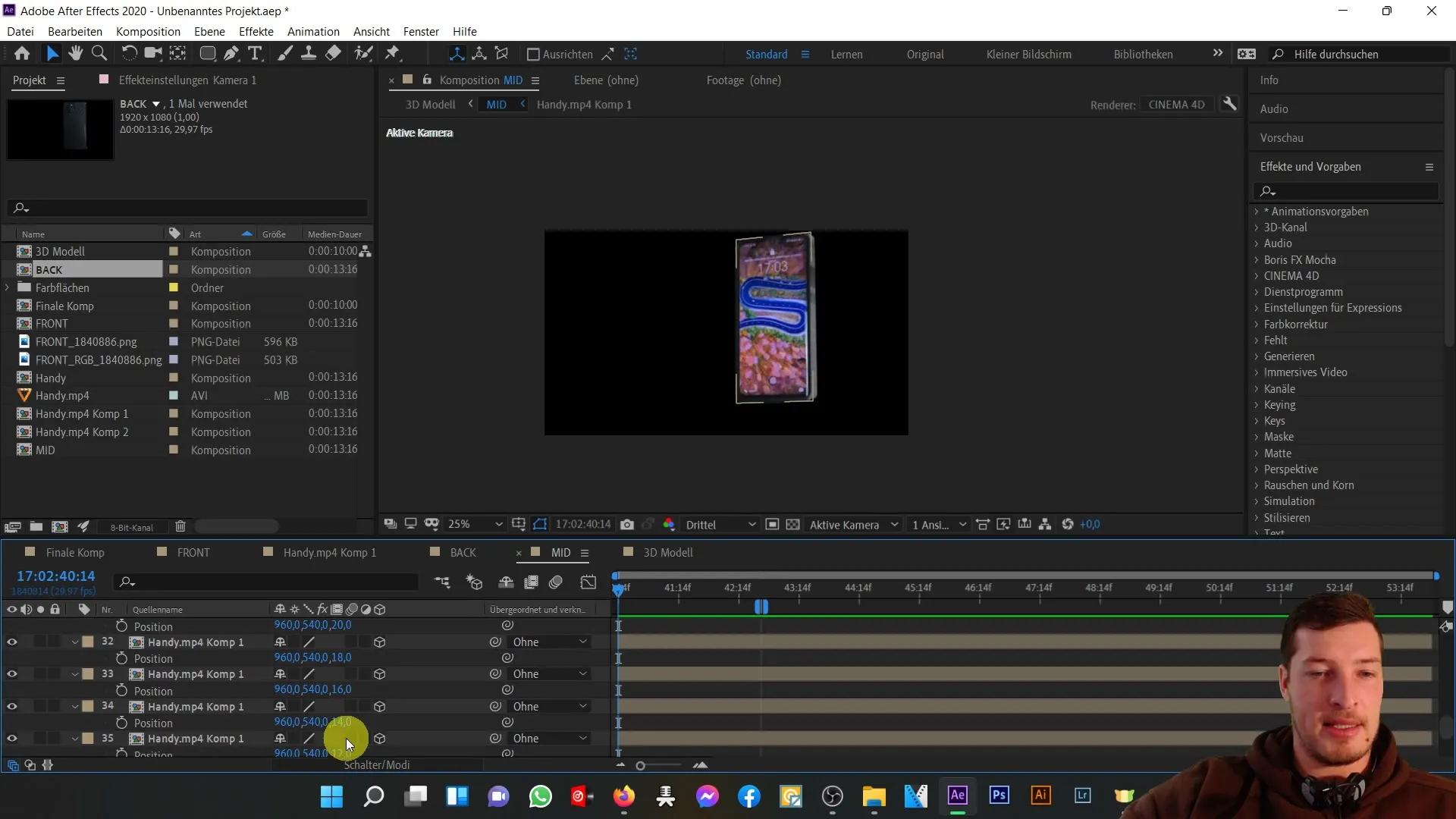 Membuat model ponsel 3D yang efektif di After Effects