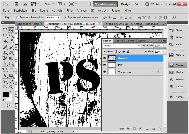 Grunge effect for typography and layout