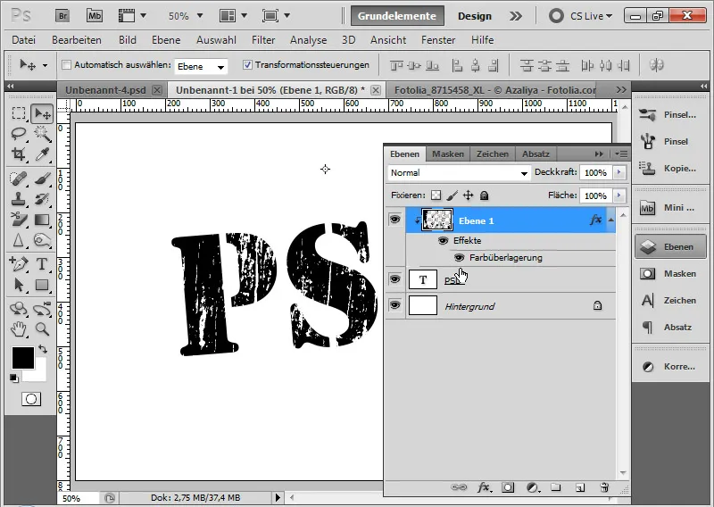 Grunge-effect voor typografie en lay-out