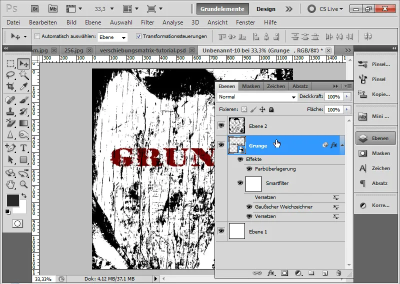 Grunge-effect voor typografie en lay-out