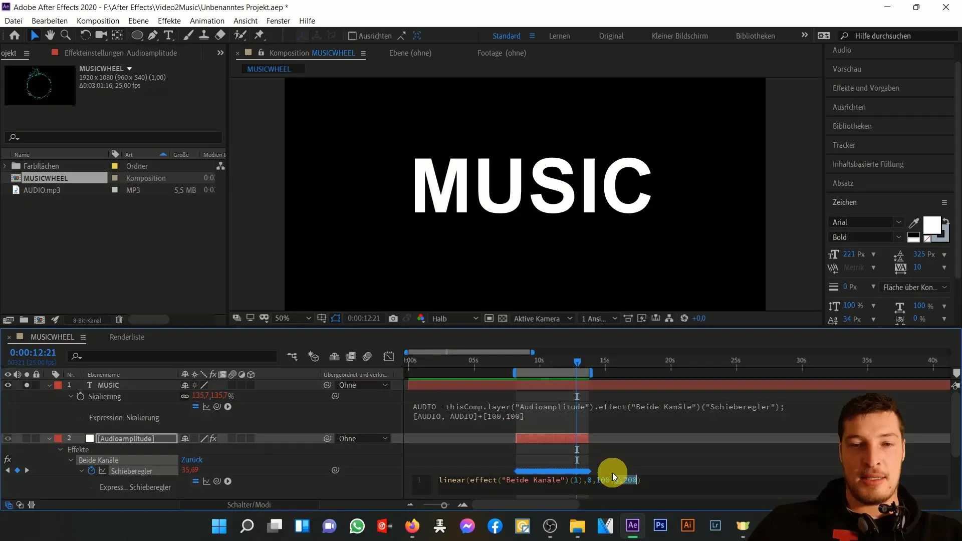 Müzik animasyonu: After Effects'te Lineer İfade Derinleştirme