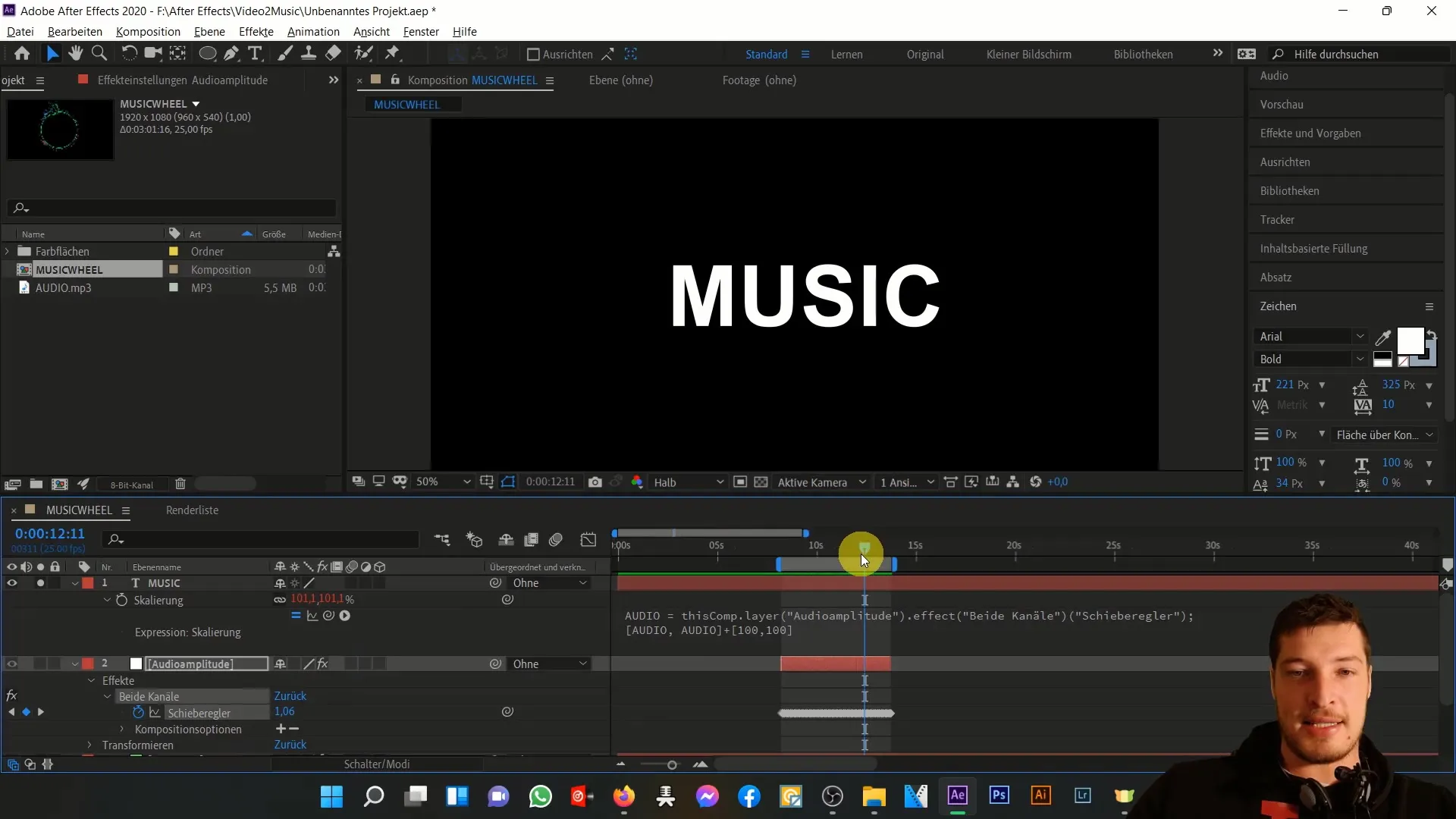 Animiraj glasbo: Poglobitev linearnega izražanja v programu After Effects