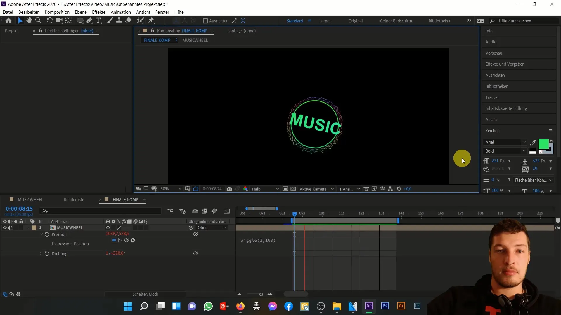 Animering av musik med After Effects: Time- och Wiggle-Expression i detalj