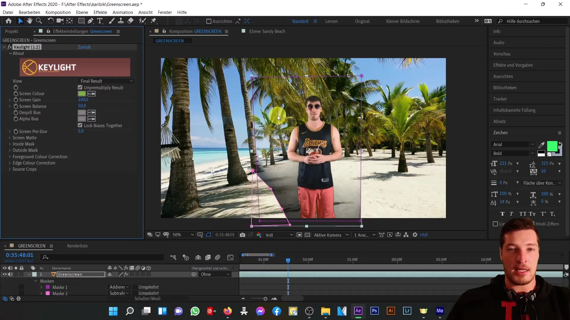 Efek Greenscreen dan Teknik Masker di After Effects