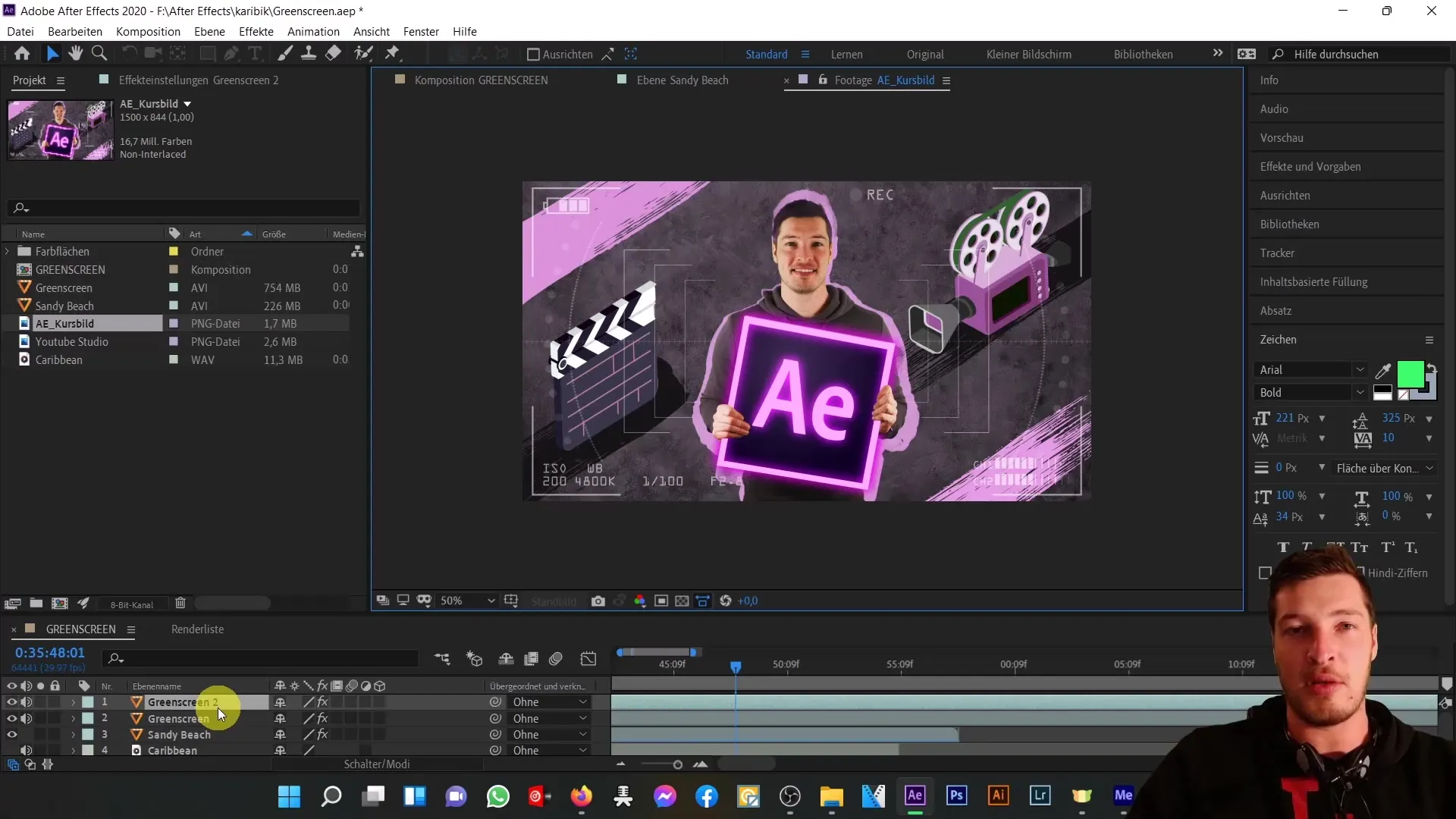 After Effects-green screen-effekt och masktekniker