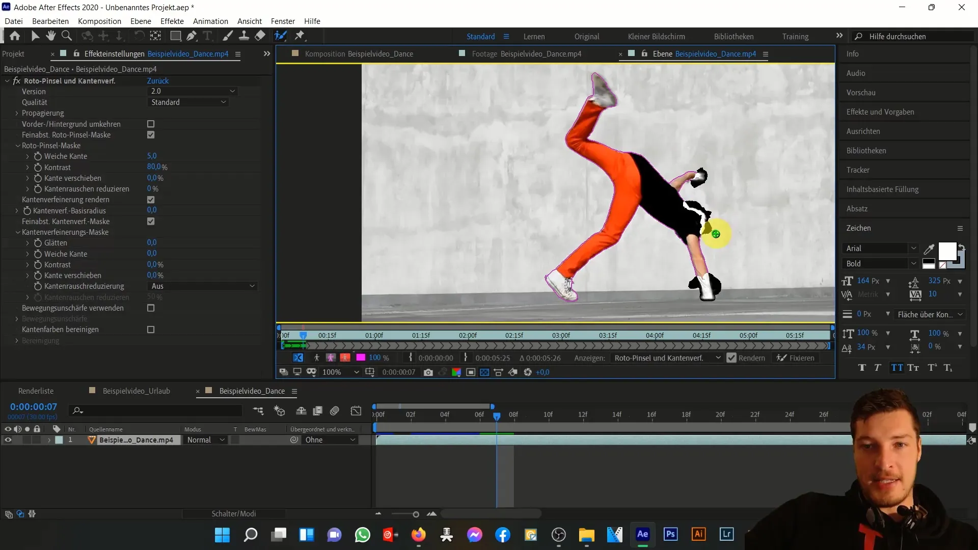 Učinkovita uporaba orodja Rotobrush v programu After Effects