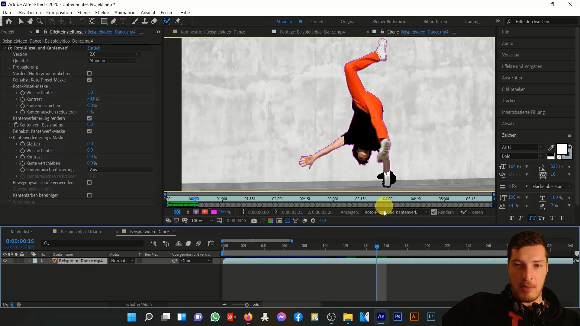 Pemanfaatan efektif alat Rotobrush di After Effects