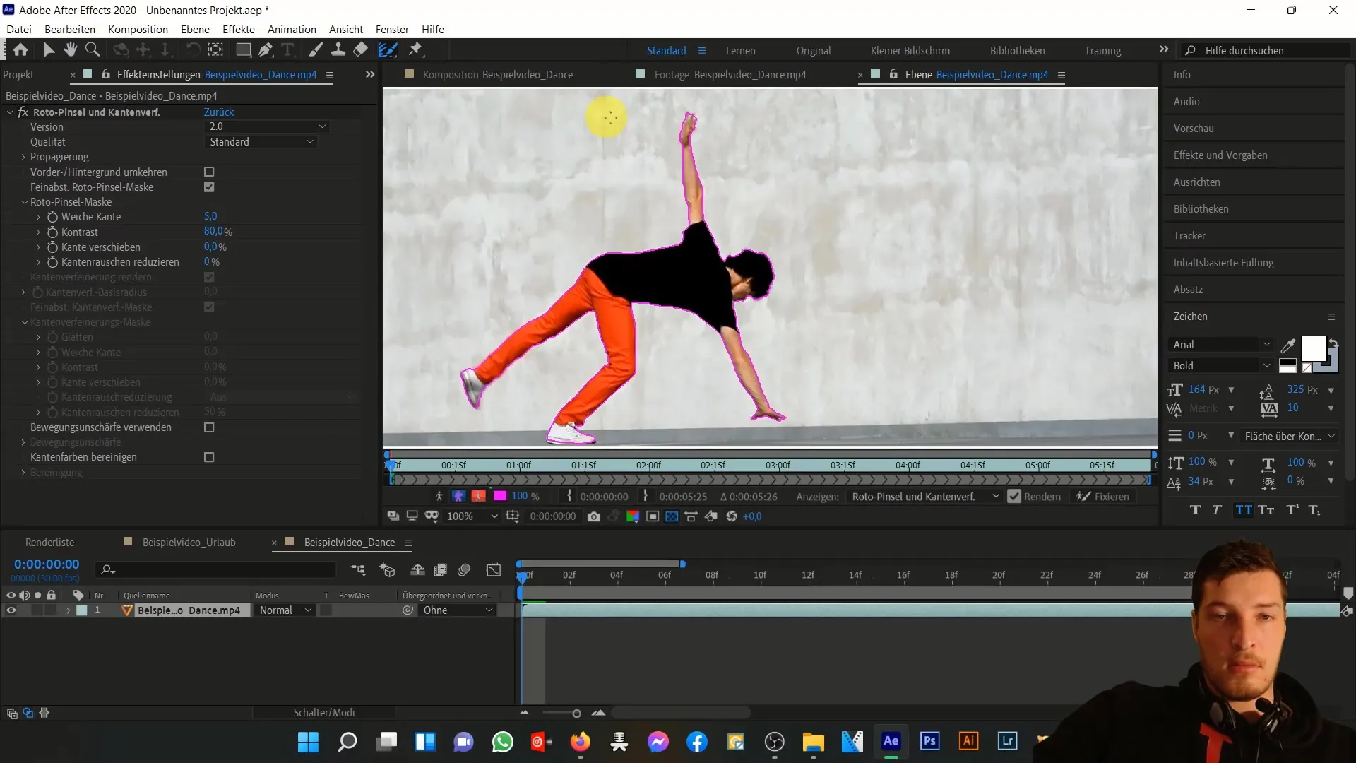 Pemanfaatan efektif alat Rotobrush di After Effects