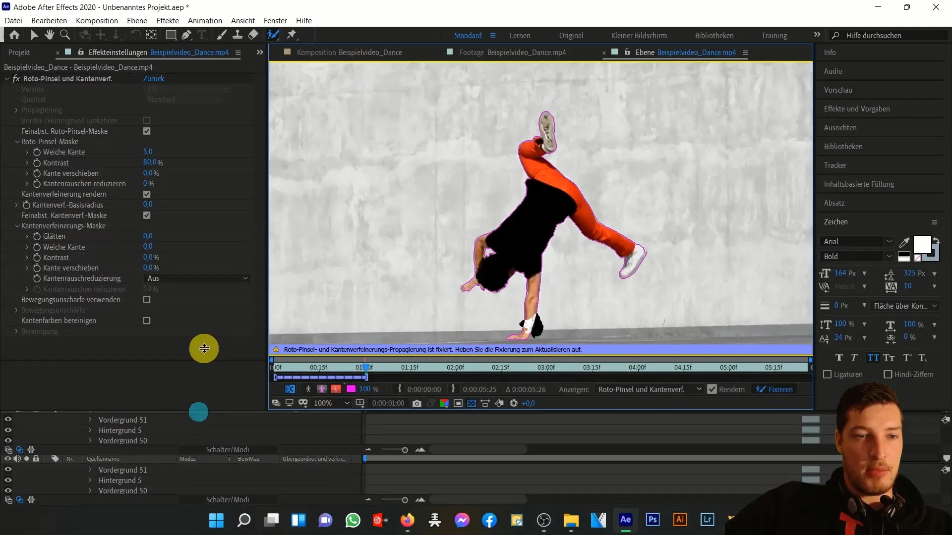 Pemanfaatan efektif alat Rotobrush di After Effects